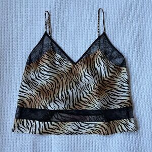 Victorias Secret Animal Print Crop Vintage Tank Top Size Medium